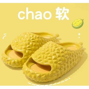 BDWMZKX Slippers Women's Summer Fashion Durian Couple's Home Slippers Women's Outerwear Sandals-durian - Yellow-42-43 Suggest Shooting 1-2 Sizes Larger