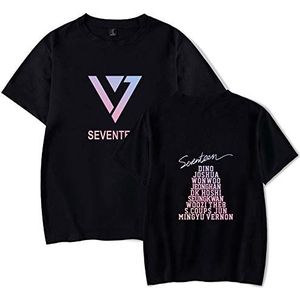 Zeventien T-Shirt Kpop Zeventien Jongens Tee Shirt Korte Mouw S.COUPS JEONGHAN Joshua Jun Hoshi Wonwoo Woozi DK MINGYU THE8 SEUNGKWAN Vernon Dino Fans Tshirt Tops - zwart - M