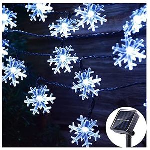 Solar String Kerstverlichting Outdoor 100/50/20LED 8 Mode Waterdichte Bloem Tuin Bloesem Verlichting Party Thuis decoratie (Color : Snowflake RGB, Size : 5M 20leds 2 modes)