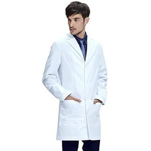 Dr. James Laboratoriumjas voor Heren van 100% Katoen, Getailleerd, met Smartphone- en Tabletzakken (XL)