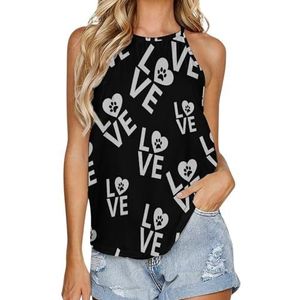 Hond Puppy Huisdier Liefde Hart Zomer Mode Tank Tops Vrouwen Casual Mouwloos T-shirt Ronde Hals Vest XL