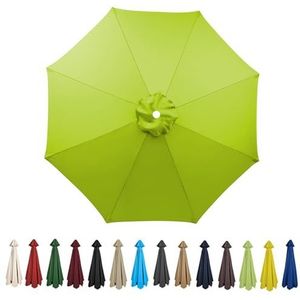 HonunGron Vervangende parasolluifel 2 m 2,7 m 3 m + 6 armen/8 armen vervanging parasol stoffen hoes voor tuintafel paraplu anti-ultraviolet vervangende parapludoek, Geel-groen, 3m / 6 Arms
