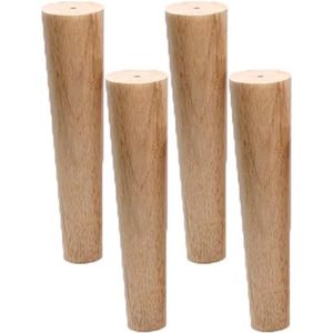 Meubels en benen Set van 4 houten tafelpoten massief hout conisch vervangende meubelpoten for slaapbank kast houtkleur rubber houten meubelpoten M10 draadvervanging