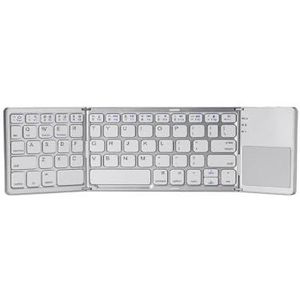 QPSJXN Opvouwbaar Bluetooth-toetsenbord met touchpad, ultra slim, oplaadbare mobiele telefoon, draadloos opvouwbaar design (wit)