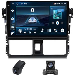 Android autoradio 2 Din geldt voor Toyota Vios XP150 2013-2020 met Draadloze Carplay Android Auto GPS Navi WiFi 9 inch met Bluetooth FM/RDS+ Achteruitrijcamera/Stuurwielbediening(C20Plus)