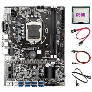 AMIUHOUN B75 ETH Mijnbouw Moederbord 8XPCIE Naar USB+G550 CPU+2XSATA Kabel+Schakelaar Kabel LGA1155 MSATA DDR3 B75 USB Moederbord