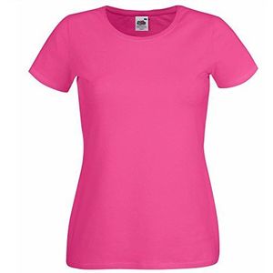 Fruit of the Loom Origineel T-shirt voor dames, Fuchsia, S