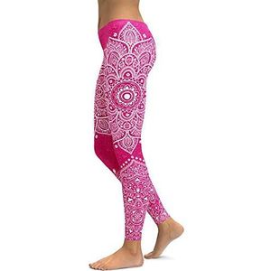 OXOLAMRIN Yogalegging voor dames, fitness, yoga, meerkleurig, verschillende maten, roze, M