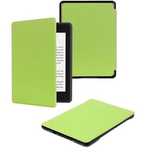 Geschikt for Kobo Clara 2E 2022 lederen TPU beschermende ereader hoes print bloem magnetische ebook cover (Color : Yellow Green)