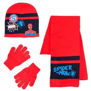 Spiderman Muts Sjaal en Handschoenen voor Jongens, Winterset Muts Sjaal en Handschoenen, Kinder Winter Accessoires, Cadeau voor Jongens | Rood