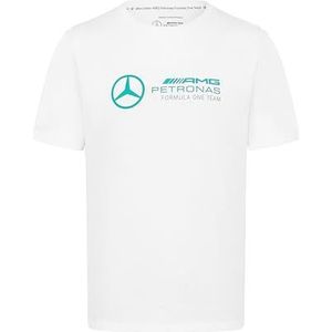 Mercedes AMG Petronas Heren T-shirt F1 met groot 3D-teamlogo, Wit, M