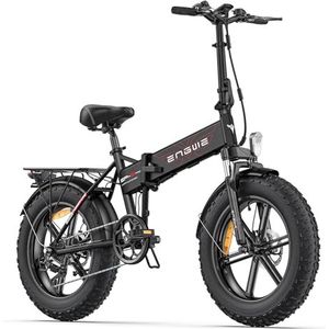 ENGWE EP-2 PRO E-Bike Elektrische Fiets Opvouwbare | 20''×4.0"" Fat banden | 48V 13Ah Lithiumbatterij | Range 120KM | 7 Speed | 25KM/H (Zwart)