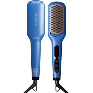 Stijltang, keramiek, ionen, stijltang, borstel voor thuis, MCH snelle 20 seconden verwarmingstechniek met auto-uitschakeling, anti-verbranding met universele dubbele spanning (gentiaanblauw)