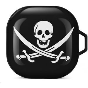 Pirate Jack Rackham Flag Oortelefoon Hoesje Compatibel met Galaxy Buds/Buds Pro Schokbestendig Hoofdtelefoon Case Cover Zwart-Stijl