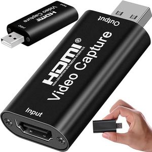 Retoo 4K HDMI video-opnamekaart naar USB 2.0 Video Capture Card, Capture Apparaat voor PS5, PS4, Xbox X S One, overdracht live en record voor gaming, streaming, onderwijs, videoconferentie