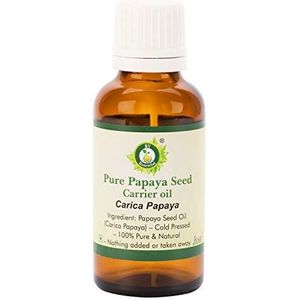 R V Essential Zuiver Papaja Zaad Drager Olie 30ml (1.01oz)- Carica Papaya (100% zuiver en natuurlijke koud gedrukt) Pure Papaya Seed Carrier Oil
