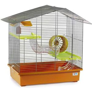 Decorwelt Hamsterstokken Oranje Buitenmaten 58,5 x 38,5 x 55 knaagkooi Hamster plastic kleine dieren kooi met accessoires