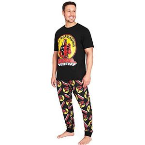 Marvel - Pyjama Set - Zwart - T-shirt en Broek - Deadpool Avengers Merchandise