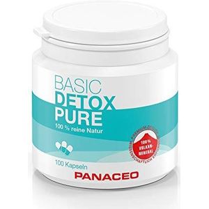 Panaceo Basic Detox pure: Veganistisch medisch hulpmiddel van 100% zeoliet, voor ontgifting van de darm, capsules, 2-weken kuur, 100 stuks