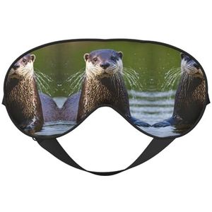 Animal Cute Brown Otters Print Unisex Ultra-Zacht Licht Blokkerend Oogmasker voor Optimale Comfort Slaap