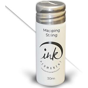 Ink Permanent White Brow Mapping String [100 voet flessen - 30 m] voorgeïmpregneerd mappingdraad voor permanente make-up en microblading accessoires|Wenkbrauwtoewijzingsset (wit)