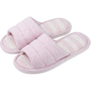 Dames Slippers Vrouwen Katoenen Slippers Indoor Open Teen Zachte Slippers Casual Flip Flop Dames Thuis Slip-on Memory Foam Slaapkamer Flats Schoenen, Roze bijwerken, 33-34(8.2-8.4 inch)