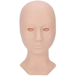 Wimpers Mannequin Hoofd, Wasbare Elastische Make-up Mannequin Zachte Siliconen Herbruikbaar Voor Schoonheid Voor Wimperverlenging Voor Massage (Enkel ooglid roze + 1 paar ogen)