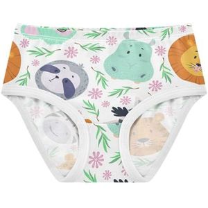 YOUJUNER Meisjesondergoed Leuke Leeuw Tijger Zebra Koala Luiaard Peuter Slipje Katoenen Broek Kleine Meisjes Slips Comfort Kids Onderbroek, Meerkleurig, 8 jaar