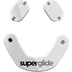 Superglide - Snelste en gladste muisvoeten/skates gemaakt met ultrasterk onberispelijk glas Super snelle gladde en duurzame zool voor SteelSeries Prime Mini bedraad/draadloos [wit]