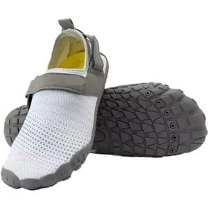 UBOHUZ Waterschoenen, waterschoenen, outdoor, sneldrogend, strand, heren, dames, 1 paar, zwemmen, aquaschoenen, blote voeten, ademend, wandelen, antislip voor surfen, duiken, Wit, 46 EU