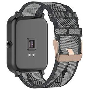 TenCloud Bandje compatibel met Garmin Venu Sq/Venu Strap, lichtgewicht gestreepte nylon stof, geweven banden, vervangende armband, polsband voor Venu/Venu Sq/Venu Sq Music GPS Smart Watch (grijs)