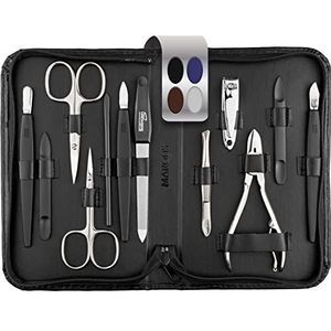 marQus Solingen Mega Manicureset Heren en Dames 12-delig - Nagelset Heren en Dames met alles wat je nodig hebt voor manicure en pedicure, in hoogwaardig echt lederen etui Manicureset Solingen