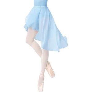 UBOHUZ Vrouwen Ballet Wrap Rok Chiffon Sheer Dance Volwassen Taille Verstelbaar Onregelmatig voor Vrouwen, Lichtblauw, M(height155-175cm)