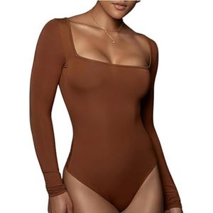 Rongseng Body dames lange mouw elegante bodysuit tops smalle onderbody stretch lange mouwen