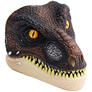 Dinosaurus masker met beweegbare kaak voor kinderen met open mond, latex, horror-dinosaurus-hoofdbedekking, kostuum, angstmasker, cosplay, Halloween-party, voor volwassenen