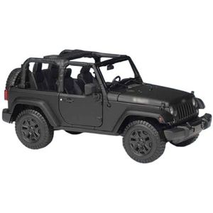 Model Speelgoedauto Voor Jeep 1:18 gesimuleerde legering model auto speelgoed gesimuleerde binnendeur te openen metalen model (Color : Wrangler convertible matte black)