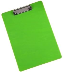 Klemborden met laag profiel gouden clip A4 schrijven klembord schrijven tablet schrijfblad pad A4 papier organisator documentmap doorschijnend (kleur: groen)