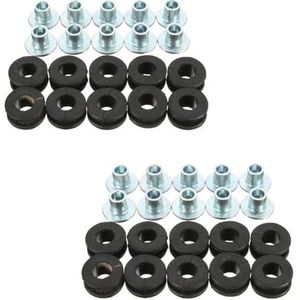 Kuipboutset 10-100 Set Motorfiets Rubber Grommets Bolt Kit Drukontlasting Kussen Accessoires(20 pieces)