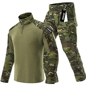 Ademend Multi-pocket Duty Combat Uniform BDU Camo Pak Jacht Paintball Airsoft Lange Mouwen Shirts & Broek
