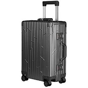 GUNDEL Aluminium Handbagage Koffer Cabine Trolley (Space grijs) 55x40x20 cm H/W/D 35L 4x360° wielen 2X TSA cijferslot