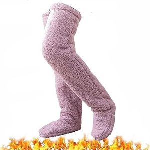 Snuggle Paws Sock Slippers,Snuggs Cozy Socks,Warm Over Knee Fuzzy Socks,Plush Warmth Long Socks for Women (One Size,Purple)