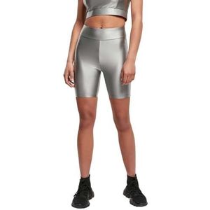 Urban Classics Ladies Highwaist Shiny Metallic Cycle Shorts darksilver M
