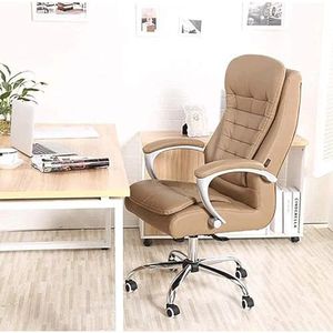 Comfortabele bureaustoel Lederen bureaustoelen met rugsteun en armen Ergonomische bureaustoel Verstelbare zithoogte stoel