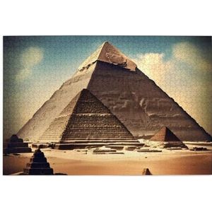Dromen van de piramides van Khufu foto puzzel & 1000 stukjes houten puzzel, huisdecoratie, uniek verjaardagscadeau. Geschikt voor tieners en volwassenen.