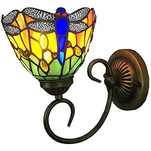 Tiffany Style Wandlamp Wandlampen Slaapkamer Gang Lamp Klassieke Libelle Decoratielichten 60W voor Woonkamer Trappenhuis