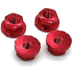 For WLtoys 104072 104001 104002 RC afstandsbediening auto 1/10 4WD racewagen metalen upgrade accessoires M4 borgmoer 4 STUKS(Red)