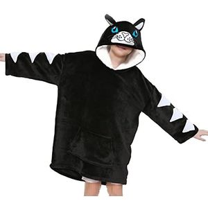 A2Z 4 Kids Meisjes Jongens Overmaats Trui Met Capuchon Kat Duister Roze Knuffelen Wereld - Snuggle 957 Cat Black Kids 3-6