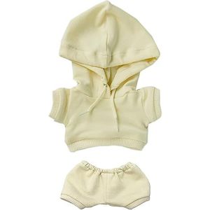 niannyyhouse 20 cm pluche poppenkleding elastische effen sportkleding pakken hoodie broek zachte gevulde pluche speelgoed aankleedaccessoires (beige, 15 cm)