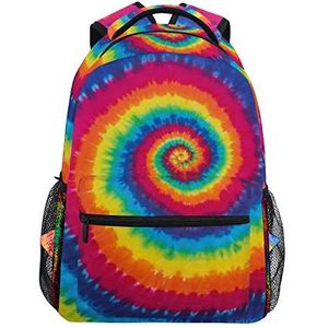 My Daily School Rugzakken Kleurrijke Tie Dye Gedrukt Laptop Tas Vrouwen Casual Daypack Jongens Meisjes Boekentas, Meerkleurig, 11.4 x 5.5 x 16 inches