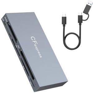 Goufride 6 in 1 CFexpress Type B Kaartlezer voor CFexpress Type B/SD/TF//XD/MS, USB 3.2 Gen 2 10Gbps CFexpress Adapter Geheugen
